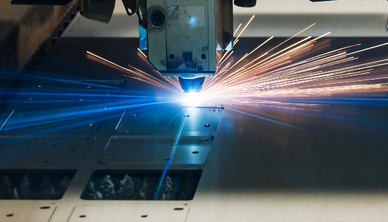 Precision laser cutting services at Alutech Precision Engineering showcasing various metal projects.
