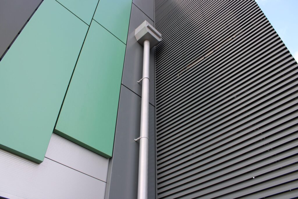 High-quality gutter downpipe systems by Alutech Precision Engineering for efficient rainwater management in construction.